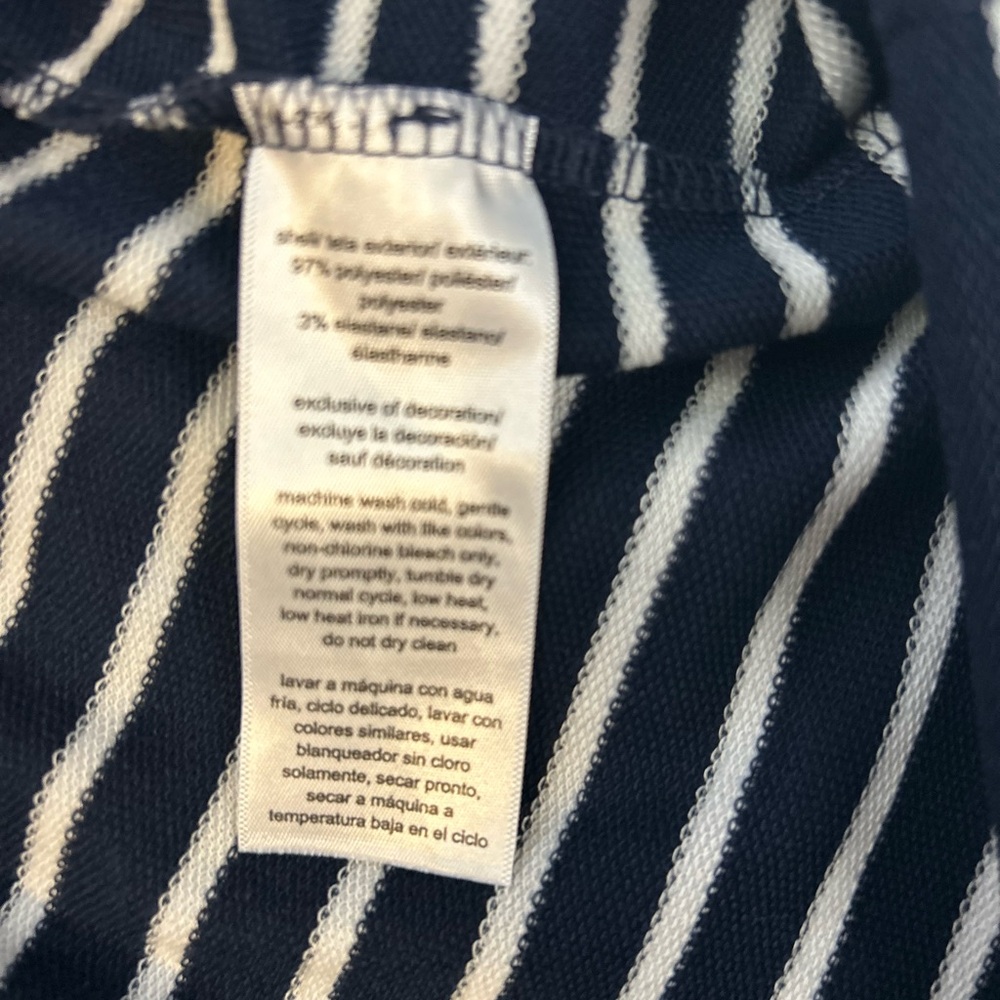 Nautica Navy & White Striped Sleeveless Collared Dress S coastal summer resort S - Picture 6 of 7